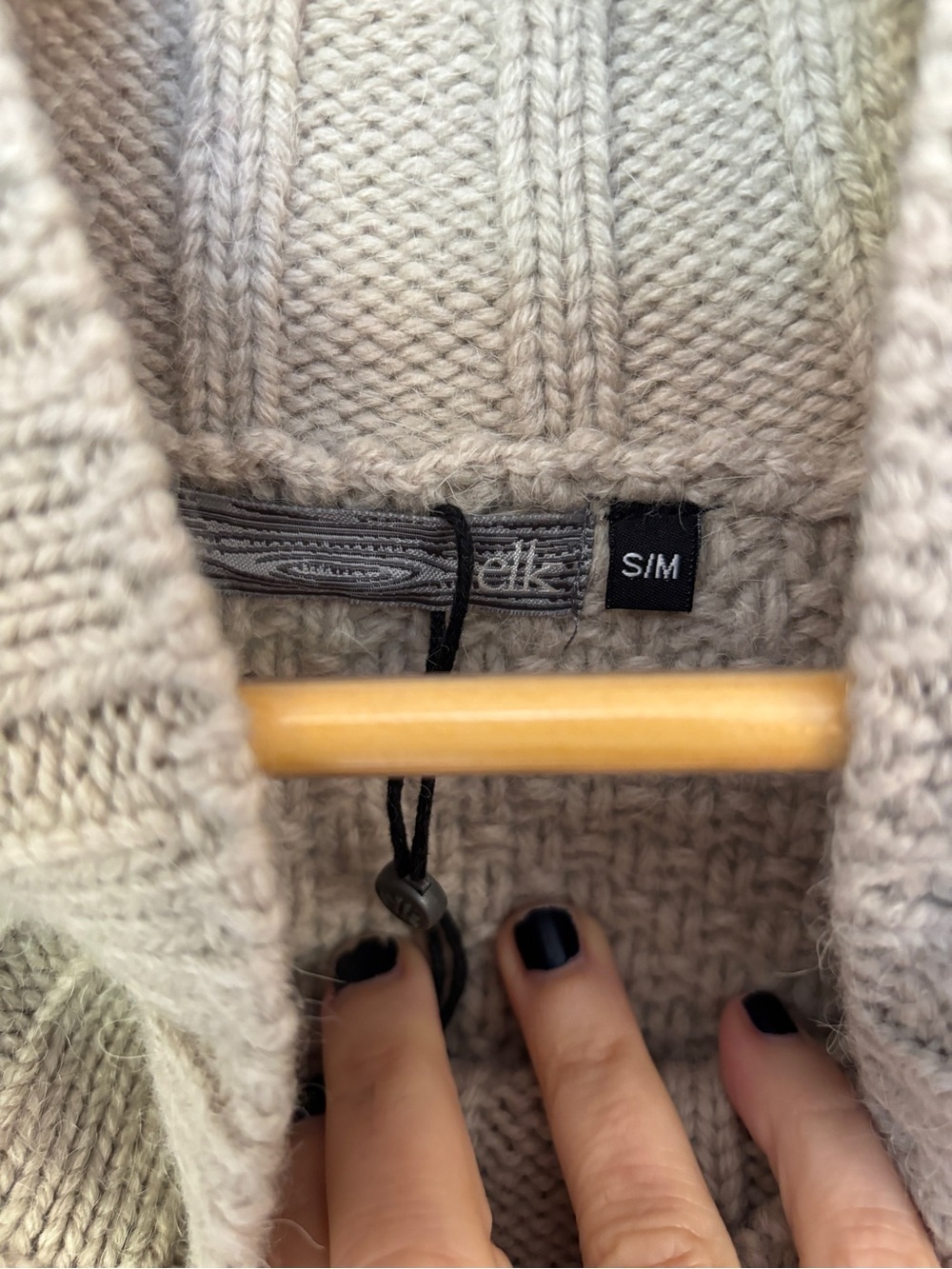 ELK Sweater Poncho Size Small Medium Wool Chunky Layered Minimalist Lagom Scandi - Picture 6 of 10